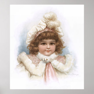 Póster Frances Brundage - Niña pequeña con collar de piel