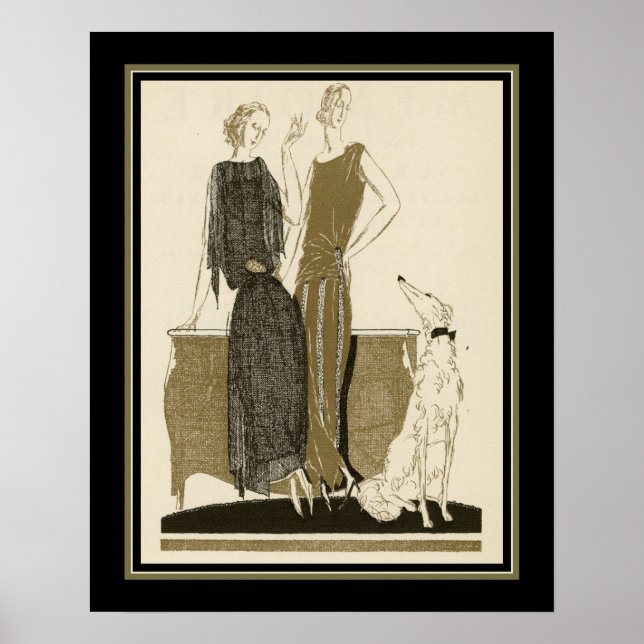 Póster Francés de moda Pochoir Art Deco (Frente)