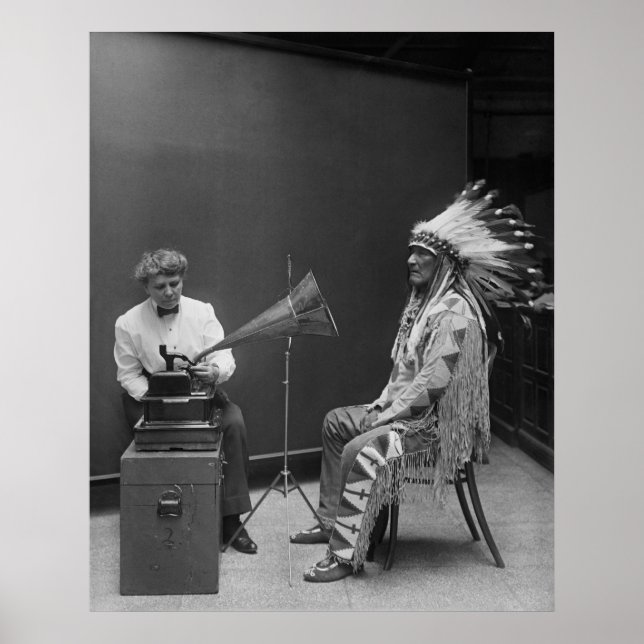 Póster Frances Densmore Audio Recording Blackfoot Chief (Frente)