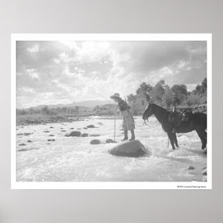 Póster Frances Phelps Belden vuela pescando en el río