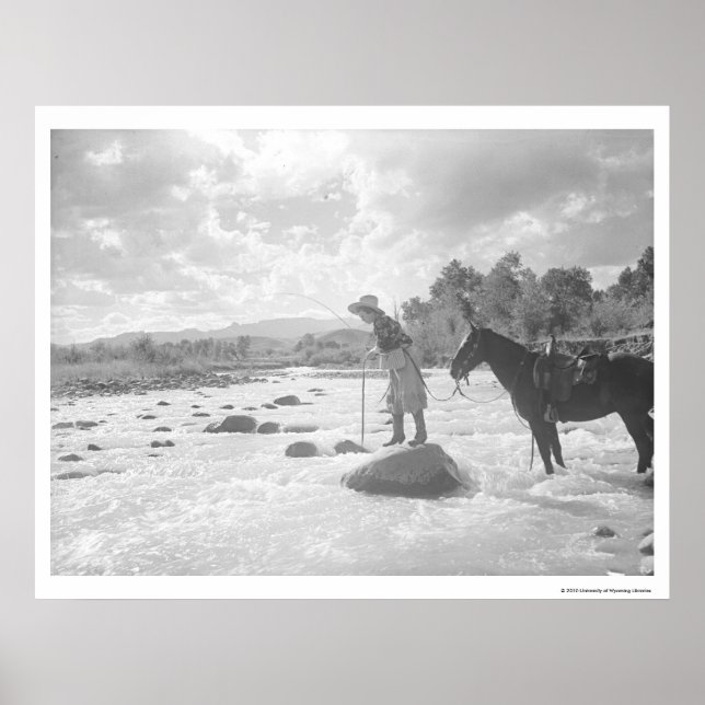 Póster Frances Phelps Belden vuela pescando en el río (Frente)