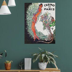 Póster francés vintage Art Deco Casino de Paris