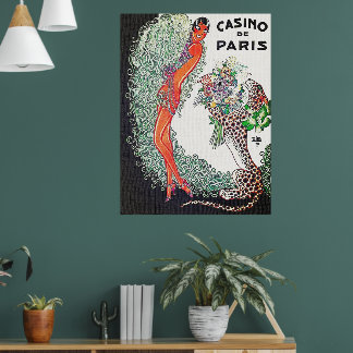 Póster francés vintage Art Deco Casino de Paris