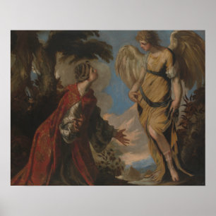 Póster Francesco Maffei - Hagar y el Ángel