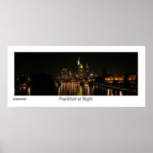 Póster Francfort en la noche