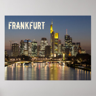 Póster Fráncfort Skyline Alemania Regalo de recuerdo de é
