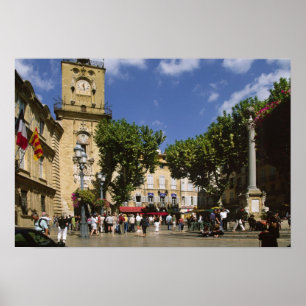 Póster Francia, Aix en Provence, La Place de la Maire