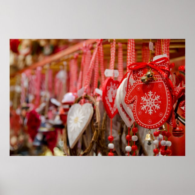 Póster Francia, Alsacia, Colmar. Mercado de Navidad (Frente)