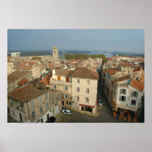 Póster Francia, Arles, Provenza, vistas a la ciudad desde