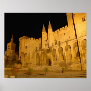 Póster Francia, Aviñón, Provenza, Palacio Papal por la no