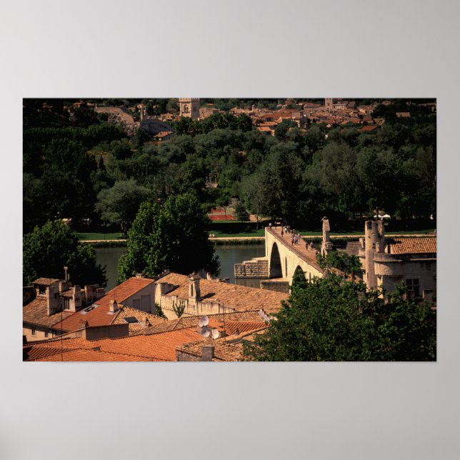 Póster Francia, Aviñón, Provenza. Pont St, Benezet. (Frente)