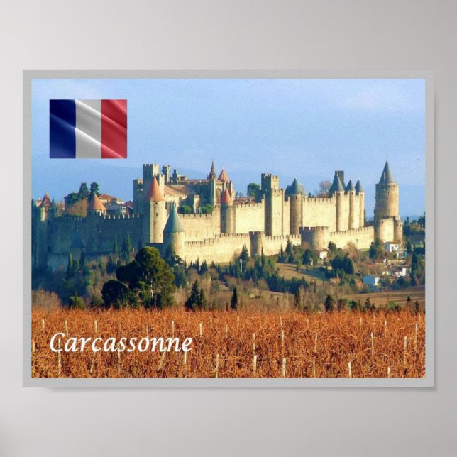 Póster Francia - Carcasona - (Frente)