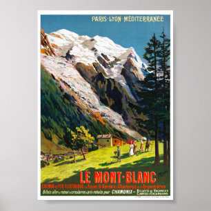 Póster Francia Cartel de viaje Le Mont Blanc Restaurado