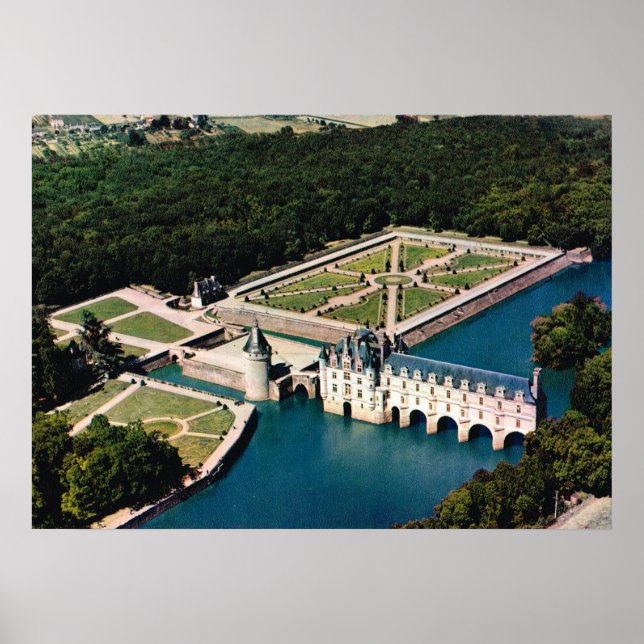 Póster Francia, castillo del Loira Chenonceaux (Frente)