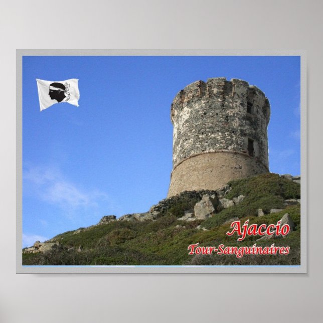 Póster Francia - Córcega - Ajaccio - (Frente)