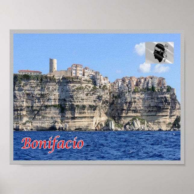 Póster Francia - Córcega - Bonifacio - (Frente)