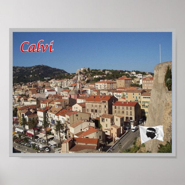 Póster Francia - Córcega - Calvi - (Frente)