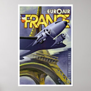 Póster ~ Francia de Euroair