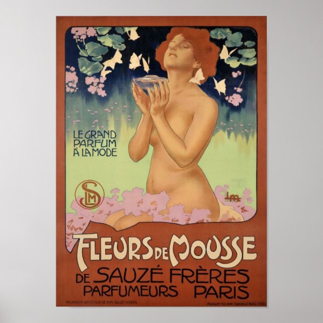 Póster Francia del Art Nouveau de la época París Perfume  (Frente)