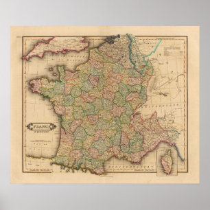 Póster Francia, departamentos