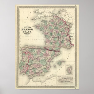 Póster Francia, España y Portugal