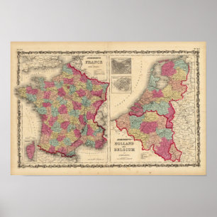 Póster Francia Holanda y Bélgica