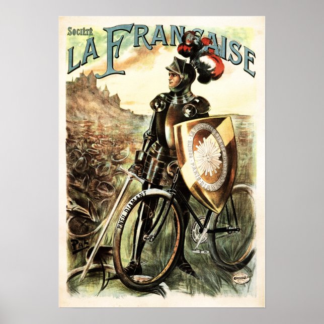 Póster Francia La Francaise Cíclica Poster de bicicletas  (Frente)