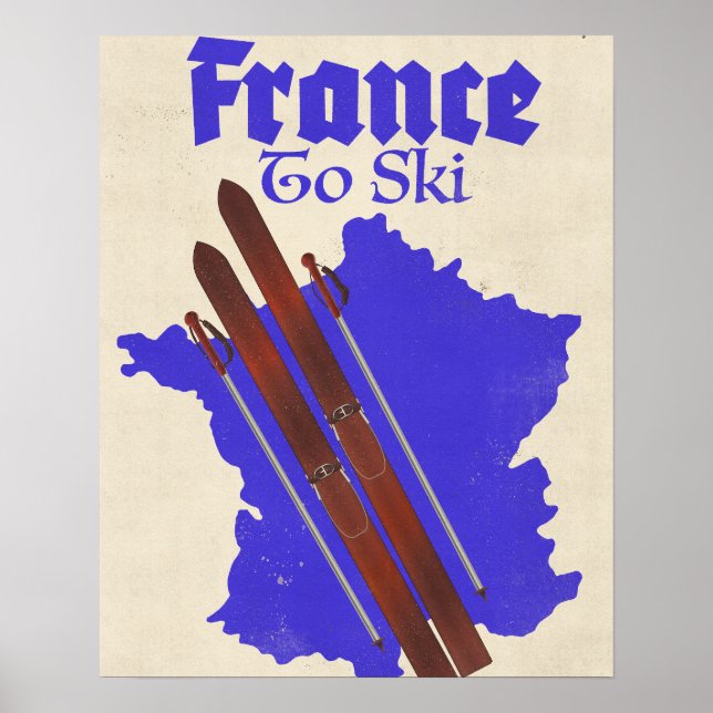 Póster Francia Para Esquiar (Frente)