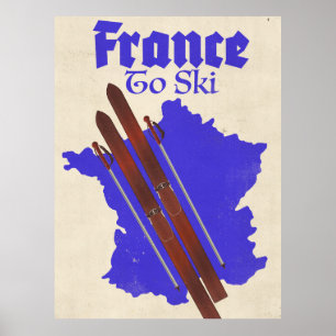 Póster Francia Para Esquiar