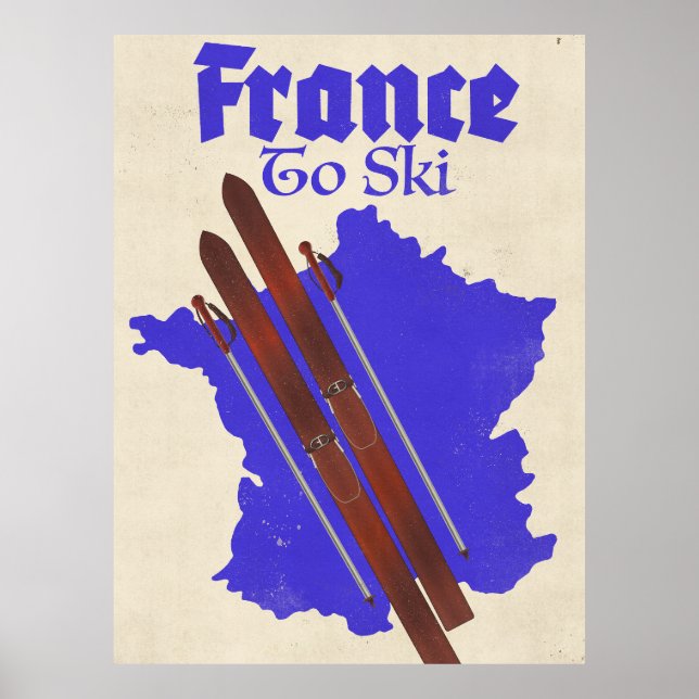 Póster Francia Para Esquiar (Frente)
