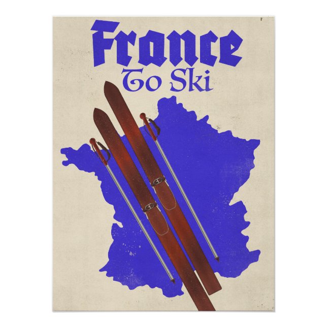 Póster Francia para esquiar (Anverso)