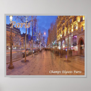 Póster Francia - París - Campos Elíseos -