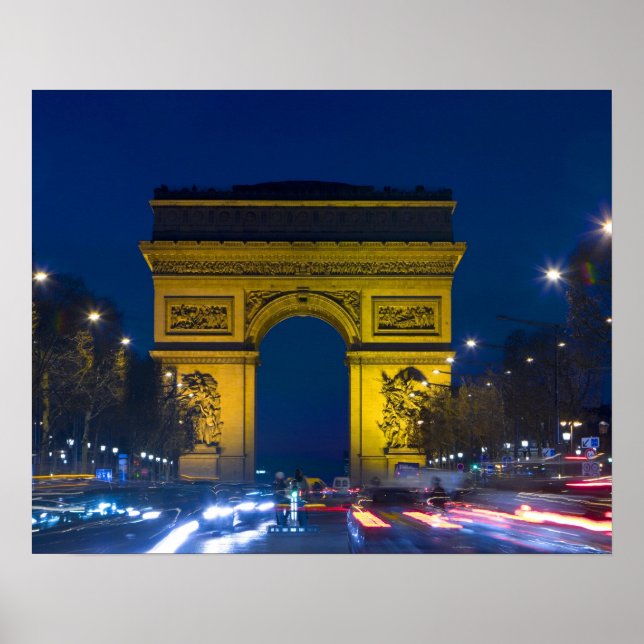 Póster Francia, París. El Arco de Triunfo y el (Frente)