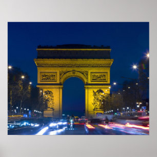 Póster Francia, París. El Arco del Triunfo y el
