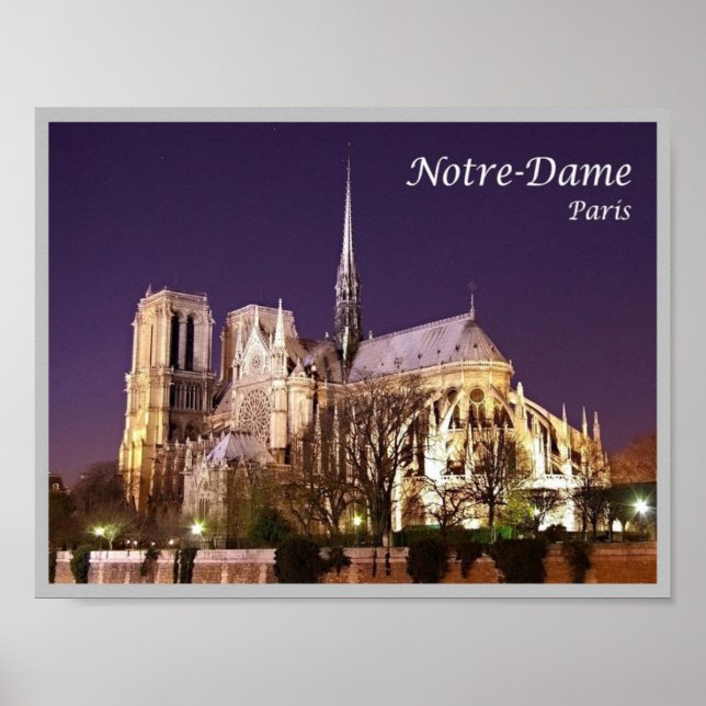 Póster Francia - París - Notre-Dame de París - (Frente)
