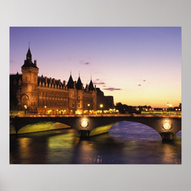 Póster Francia, París, río Sena y Conciergerie en (Frente)