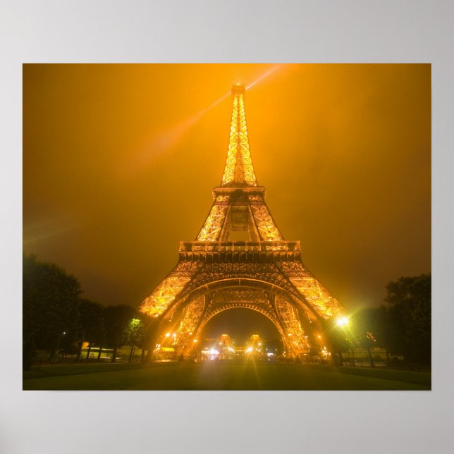 Póster Francia, París. Torre Eiffel iluminada a las 3 (Frente)