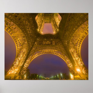 Póster Francia, París. Torre Eiffel iluminada en 2