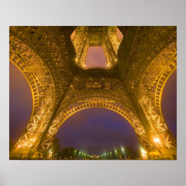 Póster Francia, París. Torre Eiffel iluminada en 2 (Frente)