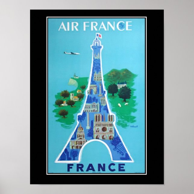 Póster Francia Paris Travel Vintage afiche francés (Frente)