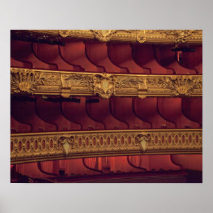 Póster Francia, París. Vistas parciales a los asientos en