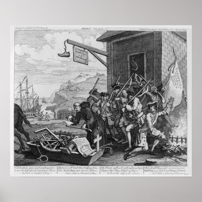 Póster Francia, Plate I de 'La invasión', 1756 (Frente)