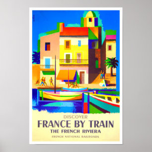Póster Francia por viaje en tren