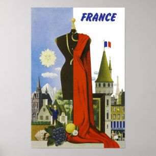 Póster Francia, Poster de Viajes Vintage