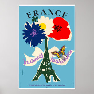 Póster Francia, poster del viaje