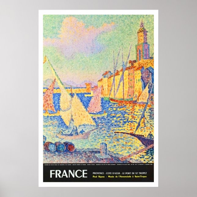 Póster Francia, Provenza, Riviera Francesa, Puerto de St. (Frente)