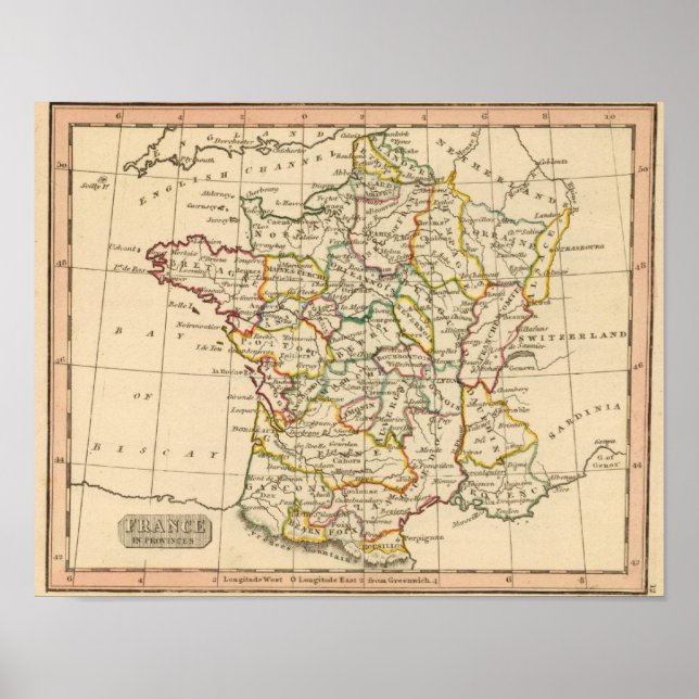 Póster Francia, provincias (Frente)