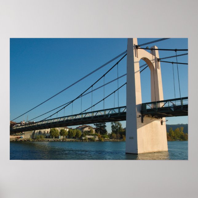 Póster Francia, Ródano-Alpes, Condrieu, puente sobre 2 (Frente)