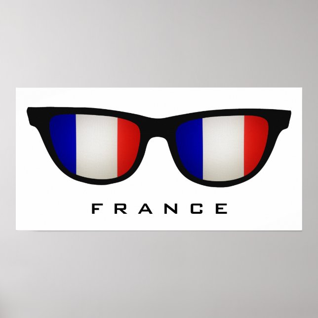 Póster Francia sombras personalizado poster de texto y co (Frente)