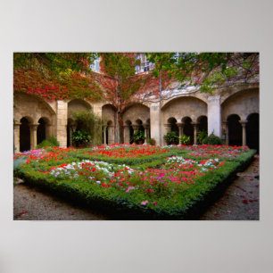 Póster Francia, St. Remy de Provenza, claustros a las 2